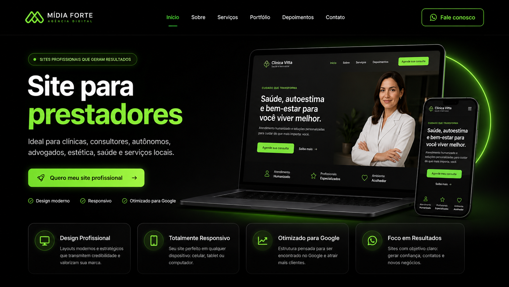 Prévia de site para prestadores
