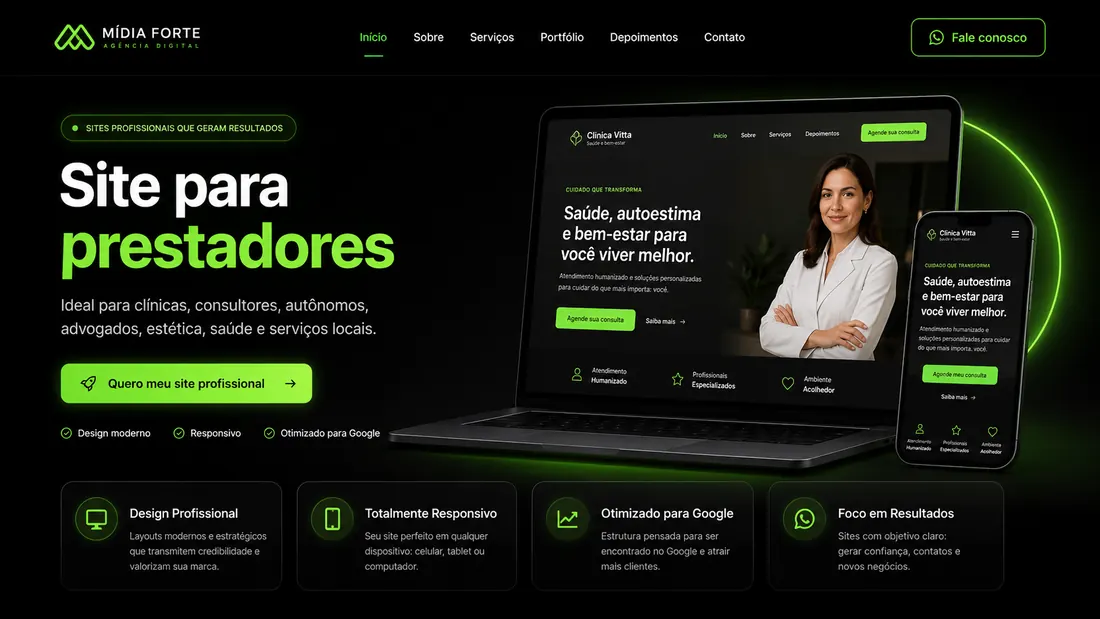 Prévia de site para prestadores
